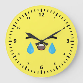 Cry Emoji Große Wanduhr