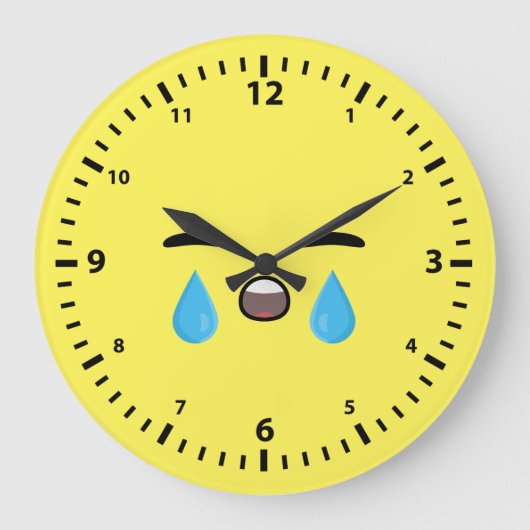 Cry Emoji Große Wanduhr (Vorderseite)