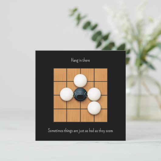 Cry Goishi in Atari Black Custom Note Card (Stehend Vorderseite)