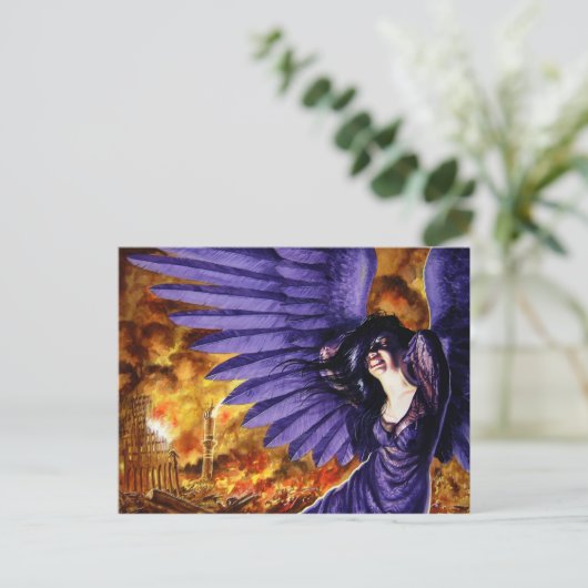 Cry Gothic Angel Postkarte (Stehend Vorderseite)