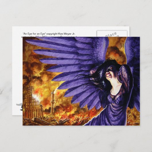 Cry Gothic Angel Postkarte (Vorne/Hinten)