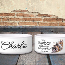 "Cry Havoc" Zitat Minimalistische Wasserfarbe Dog