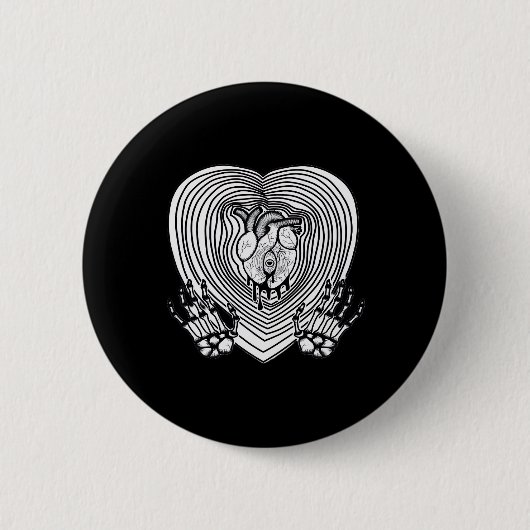 Cry Heart Classic - Skeleton Handherz Button (Vorderseite)