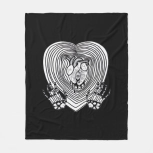 Cry Heart Classic - Skeleton Handherz Fleecedecke