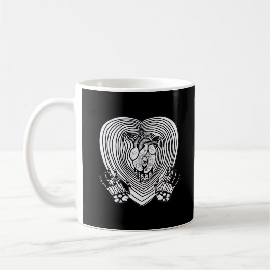 Cry Heart Classic - Skeleton Handherz Kaffeetasse (Links)