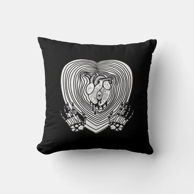 Cry Heart Classic - Skeleton Handherz Kissen (Vorderseite)