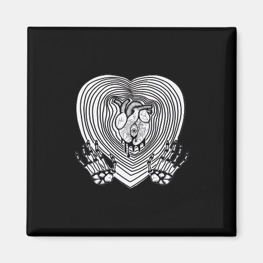 Cry Heart Classic - Skeleton Handherz Magnet (Vorne)