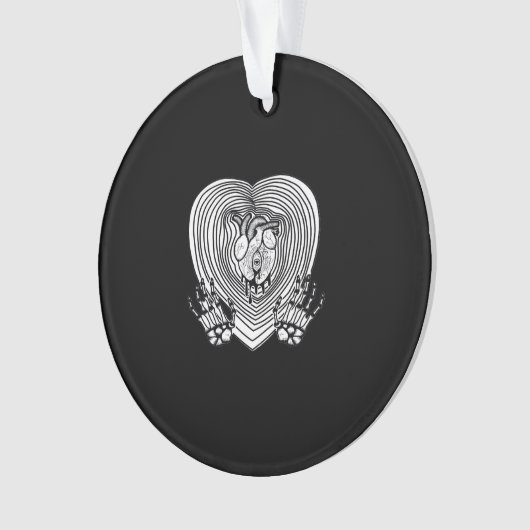 Cry Heart Classic - Skeleton Handherz Ornament (Vorderseite)