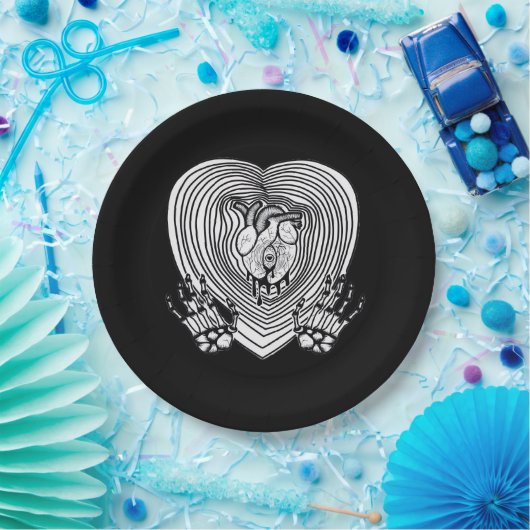 Cry Heart Classic - Skeleton Handherz Pappteller (Party)