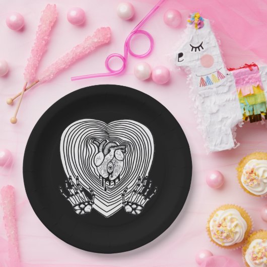 Cry Heart Classic - Skeleton Handherz Pappteller (Party)