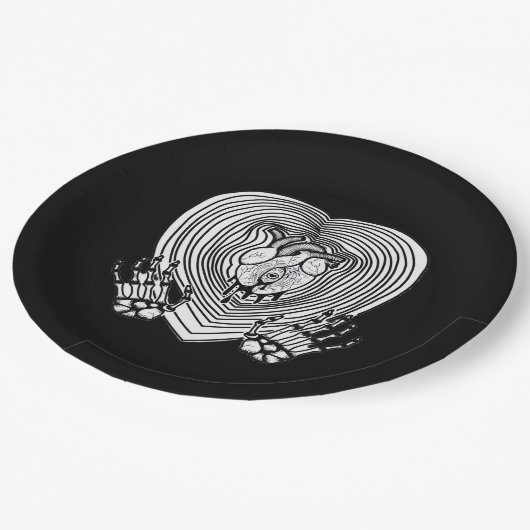 Cry Heart Classic - Skeleton Handherz Pappteller (Schrägansicht)