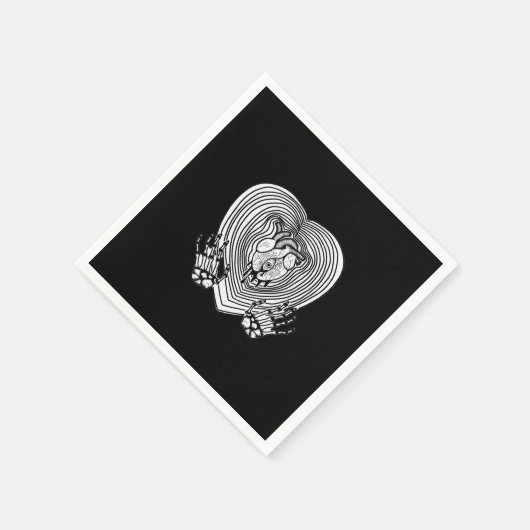 Cry Heart Classic - Skeleton Handherz Serviette (Ecke)