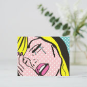 Cry Me a River Pop Art Postkarte (Stehend Vorderseite)