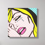 Cry Me a River Pop Art Stretched Leinwand<br><div class="desc">Diese Cry Me a River Pop Art Stretched Leinwand zeigt ein Comic Buch inspiriert von emotional misstraught jungen Frau mit blonden Haaren,  rosa Lippen und Wasserhärten gezeichnet. Die Frau ist auf einem Aqua- und weißen Polka-Punkt-Hintergrund. Das Leben mag nicht fair sein,  aber diese Leinwand macht es fast wett!</div>