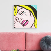 Cry Me a River Pop Art Stretched Leinwand (Insitu (Wohnzimmer))
