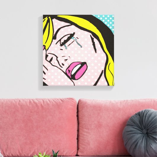 Cry Me a River Pop Art Stretched Leinwand (Insitu (Wohnzimmer))