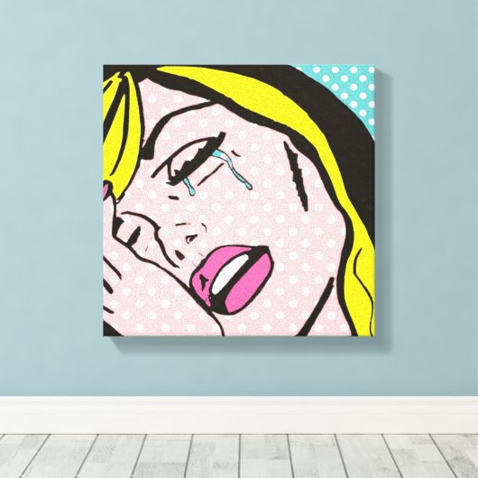 Cry Me a River Pop Art Stretched Leinwand (Insitu (Holzboden))