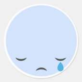 Cry Sad Emoji Runder Aufkleber (Vorderseite)