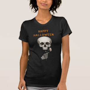 Cry Skeleton halten eine Rose Halloween T-Shirt