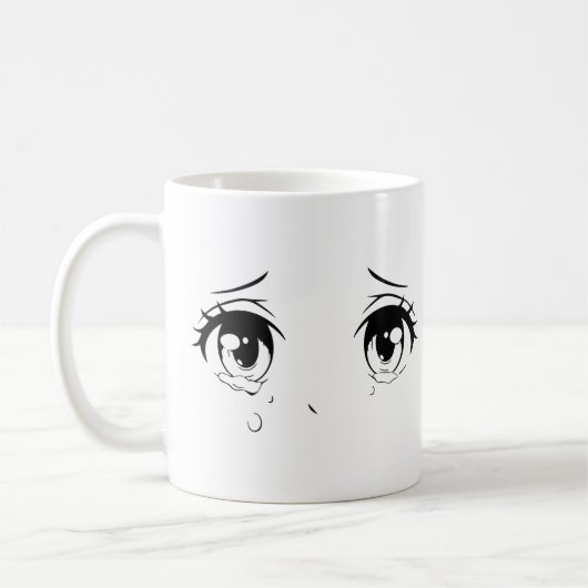 Crying Anime Eyes Mug – Aesthetic Sadcore Design Kaffeetasse (Links)