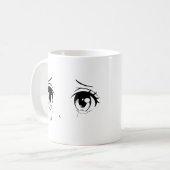 Crying Anime Eyes Tasse – Ästhetisches Sadcore Des (Vorderseite Links)