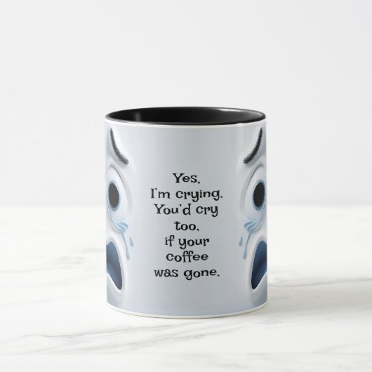 Crying Coffee? Add Name Message, Expressive Face Tasse (Zentrum)