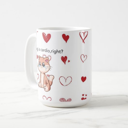 Crying Is Cardio, Right? | Cute Crying Cat Design Kaffeetasse (Vorderseite Links)
