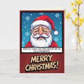 Crying Santa Funny Christmas Karte (Gelbe Blume)