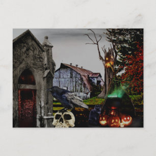 *~* Crypt Raven Hexenschalen HALLOWEEN Postkarte