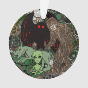 Cryptid Big Foot, Alien, Chupacabra, Mothman Ornament