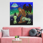 Cryptid Big Foot Alien Mothman UFO Chupacabra Leinwanddruck (Insitu (Wohnzimmer))