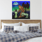 Cryptid Big Foot Alien Mothman UFO Chupacabra Leinwanddruck (Insitu (Schlafzimmer))