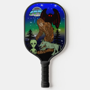 Cryptid Big Foot Alien Mothman UFO Chupacabra Pickleball Schläger