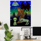 Cryptid Big Foot Alien Mothman UFO Chupacabra Poster (Heimbüro)
