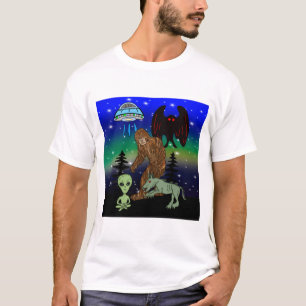 Cryptid Big Foot Alien Mothman UFO Chupacabra T-Shirt