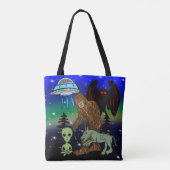 Cryptid Big Foot Alien Mothman UFO Chupacabra Tasche (Rückseite)