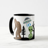 Cryptid Big Foot, Chupacabra, Alien, UFO Tasse (Vorderseite Links)