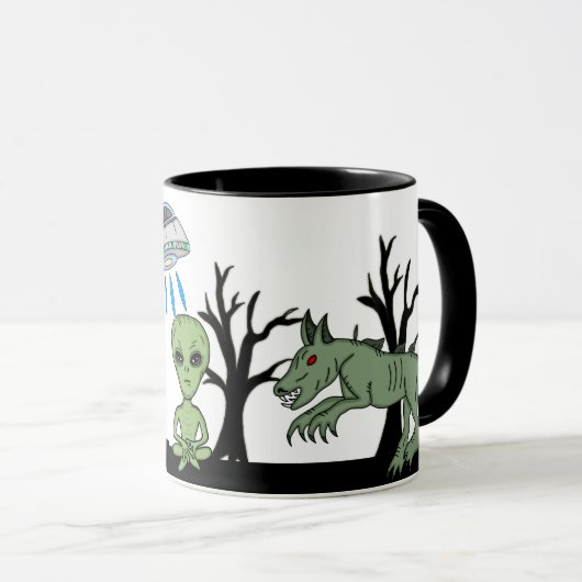 Cryptid Big Foot, Chupacabra, Alien, UFO Tasse (VorderseiteRechts)