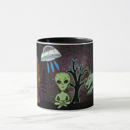 Cryptid Big Foot, Chupacabra, Alien, UFO-Tasse Tasse (Zentrum)