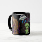 Cryptid Big Foot, Chupacabra, Alien, UFO-Tasse Tasse (Vorderseite Links)