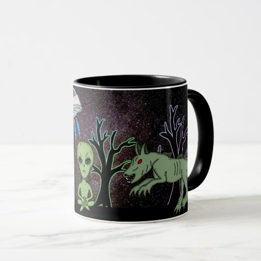 Cryptid Big Foot, Chupacabra, Alien, UFO-Tasse Tasse (VorderseiteRechts)