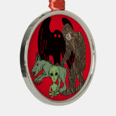 Cryptid Big foot, Chupacabra, Mothman, Alien Ornament Aus Metall (Rechts)