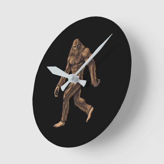 Cryptid Creature Bigfoot Runde Wanduhr (Winkel)