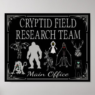 Cryptid Field Research Team Hauptbüro Bigfoot Poster
