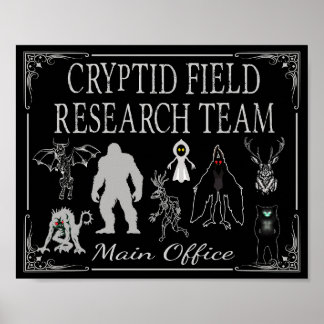 Cryptid Field Research Team Hauptbüro Bigfoot Poster