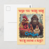 “Cryptid Photo Op” Cheesy Chicken Selfie  Postkarte (Vorne/Hinten)