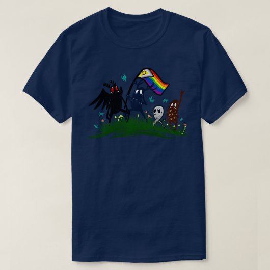 Cryptid Pride Mothman Fresno Nightcrawler Forest G T-Shirt (Design vorne)
