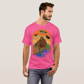 Cryptid River Bigfoot Tshirt mit Ufo Sea Creature (Vorne ganz)