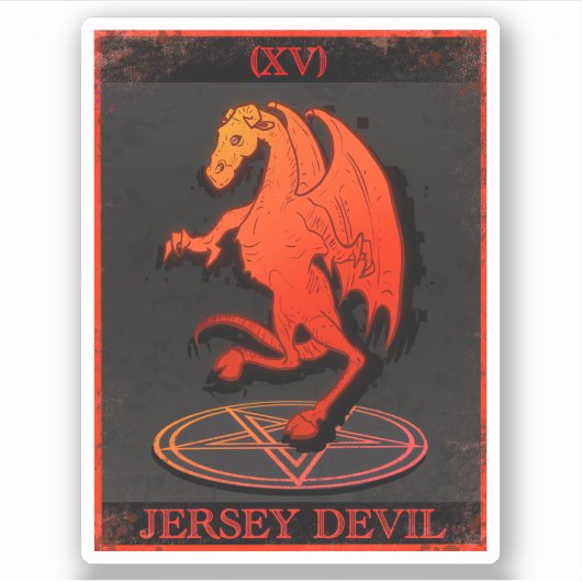 Cryptid Tarot Theme Jersey Devil Sticker (Vorderseite)