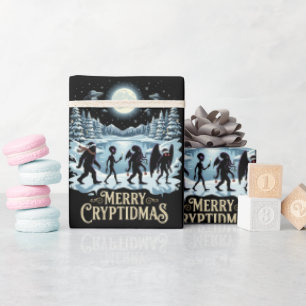 Cryptid-Weihnachten Bigfoot Alien Mothman-Wrap Geschenkpapier